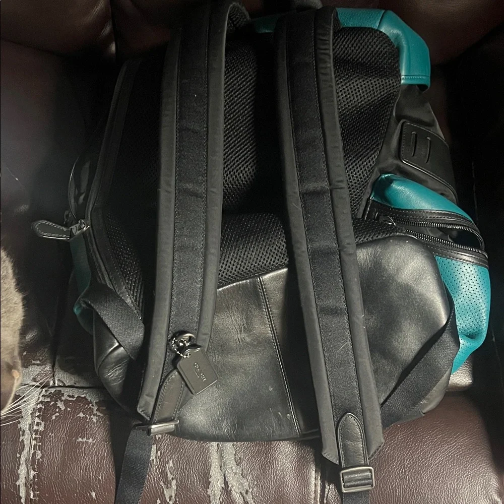 Coach Turquoise Leather Backpack - Picture 4 of 4